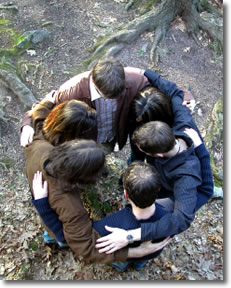 Group of teens in a huddle